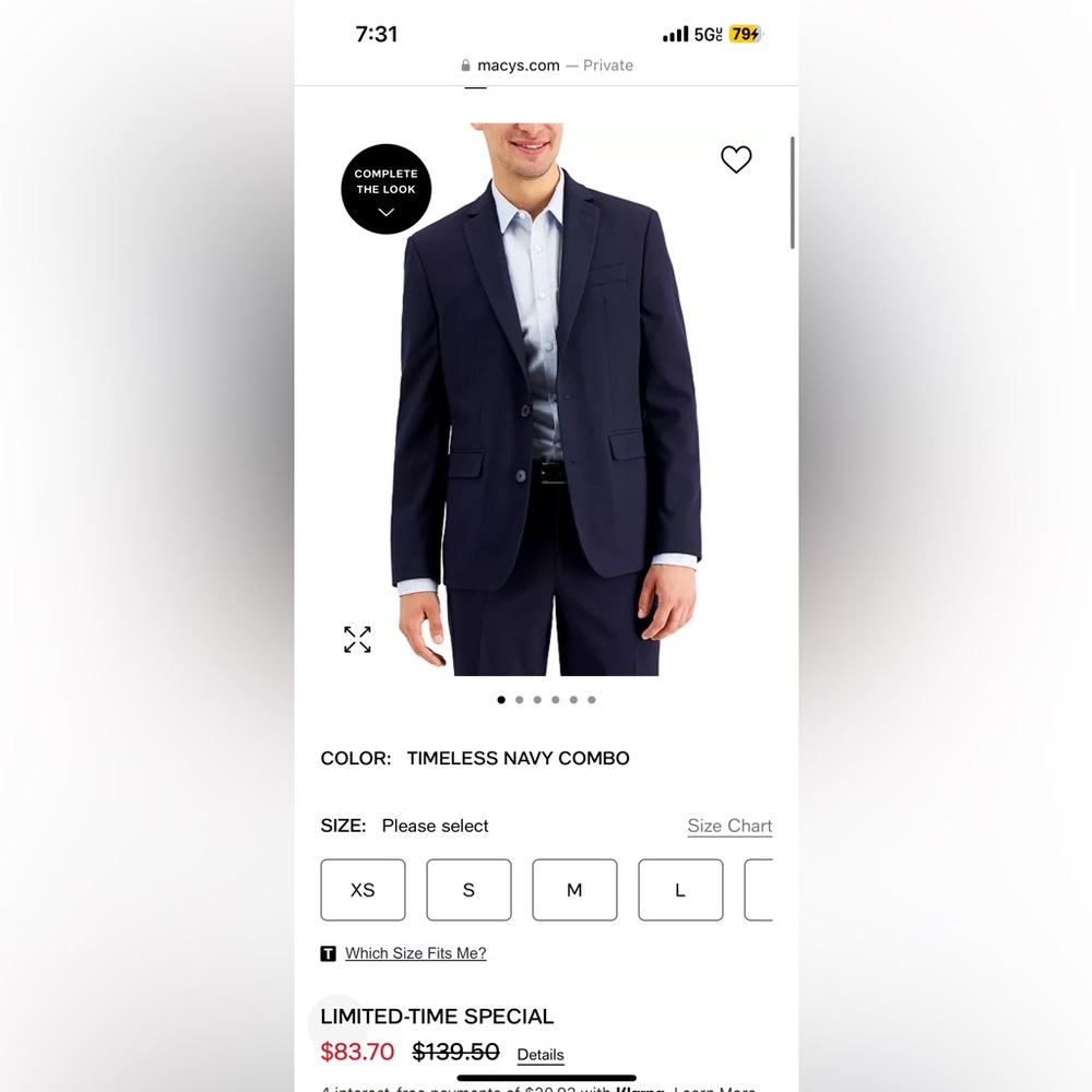 INC international concepts men’s navy blazer